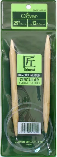 Miniatura 4 de Clover - Aguja para tejer circular de bambú de 29 pulgadas
