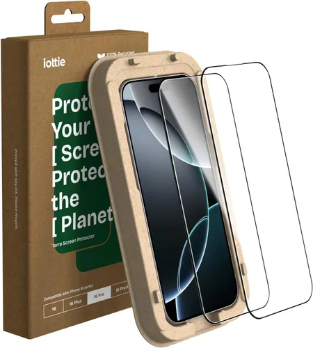 Miniatura 10 de iOttie Terra - Protector de pantalla de vidrio templado para iPhone 16, grado militar, dureza 9H, inastillable, resistente a los arañazos