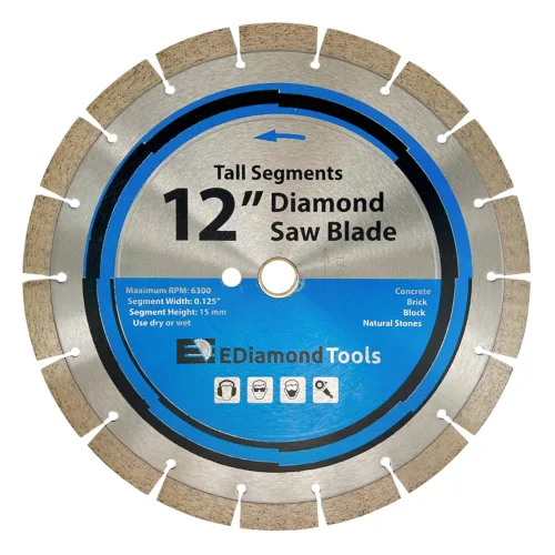 Miniatura 28 de Hoja de sierra de diamante segmentada de 4 "para hormigón, ladrillo, bloque y mampostería, altura de segmento de 0.394 in, eje de 7/8"-5/8