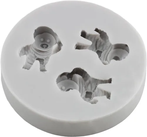 Miniatura 8 de Sijiangmold Molde de silicona para astronauta, diseño de astronauta, planeta, cohete, satélite, fondant, para cupcakes, decoración de pasteles