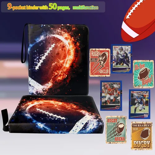 Miniatura 5 de Carpeta de Tarjetas Compatible con Tarjetas de Fútbol Americano, Tarjetas Coleccionables, MTG y Otros TCG, Capacidad para 900 Tarjetas con 50