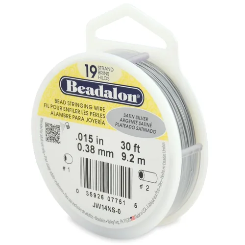 Miniatura 34 de Beadalon Alambre de cuerda de cuentas de acero inoxidable de 19 hebras, 0.018 pulgadas / 0.018 in, bronce, 100 pies / 101.7 ft