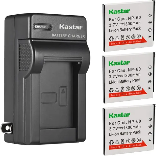 Miniatura 8 de Kastar 1-Pack Battery and AC Wall Charger Replacement for Casio NP-60 CNP-60 Battery, BC-60L Charger, Casio Exilim EX-FS10 EX-S10 EX-S12 EX-Z9
