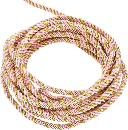 Miniatura 17 de MECCANIXITY Cuerda Trenzada Recorte, 5 Yardas 5mm 3-Capas Cuerda Trenzada Hilo Brillante para Bolsa de Regalo, Cortina, Decoración de Navidad, Blanco