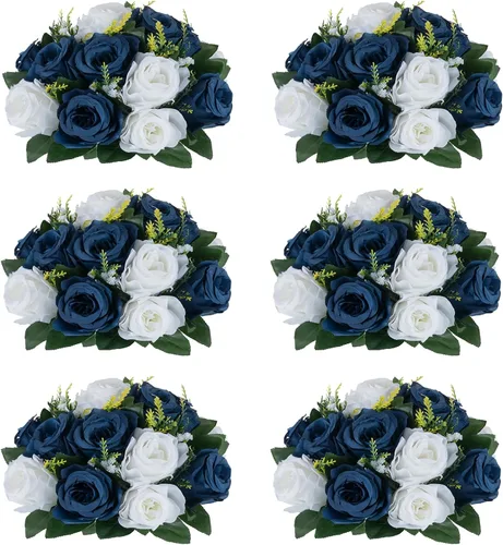 Miniatura 33 de Centros de mesa de flores para mesas de boda: decoraciones de mesa de Halloween, bolas de flores negras, centros de mesa para compromiso, ceremonia