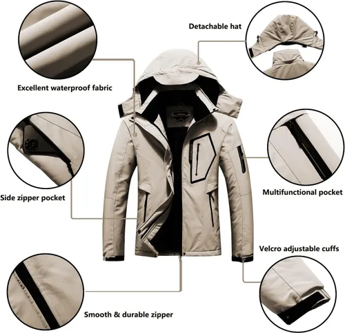 Miniatura 6 de Chaqueta de esquí impermeable para mujer con capucha