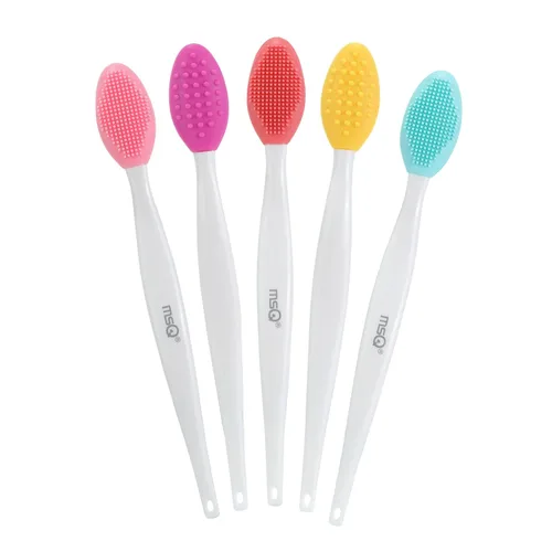 Miniatura 9 de MSQ 3 cepillos de labios, cepillo de silicona de doble extremo, cepillo exfoliante de labios para hombres y mujeres, cepillo suave de doble cara
