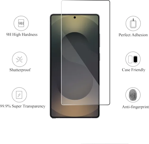 Miniatura 2 de Ailun Protector de Pantalla de Vidrio para Galaxy S25 Ultra [6.9 Pulgadas] 3Pack + 3Pack Lente de Cámara de Vidrio Templado Desbloqueo por Huella