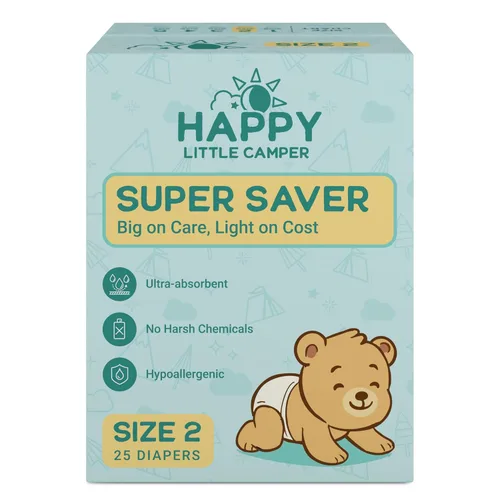 Miniatura 32 de Happy Little Camper Pañales desechables naturales para bebés, ultraabsorbentes, talla 1 - hipoalergénicos, sin perfume y sin cloro (200 unidades)