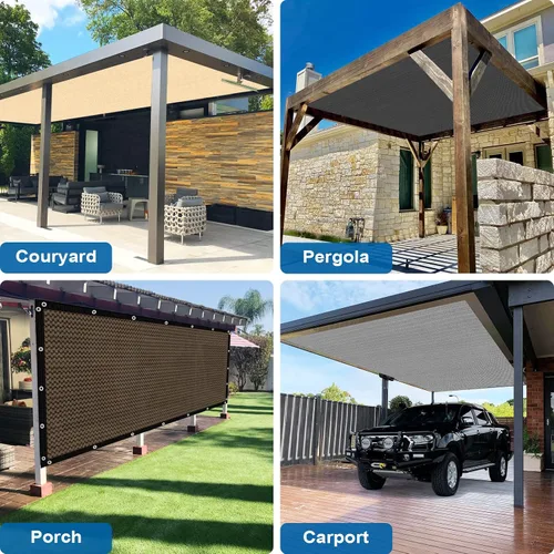 Miniatura 6 de Amagenix GN07 - Toldo 90% pérgola de 7 x 12 pies, color gris claro, con ojales, para jardín, patio, porche, grado comercial, 200 GSM, bridas
