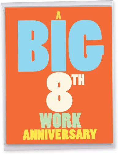 Miniatura 10 de NobleWorks Divertida tarjeta de notas de aniversario de trabajo de 6º hito de nosotros de 8.5 x 11 pulgadas con sobre para hombres, mujeres
