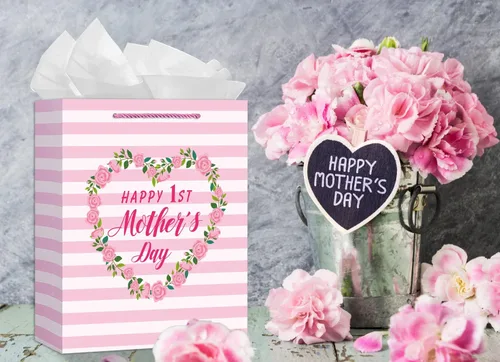Miniatura 2 de WaaHome Bolsa de regalo para el primer día de la madre con papel de seda, regalos para el primer día de la madre para primera vez, esperando, nueva
