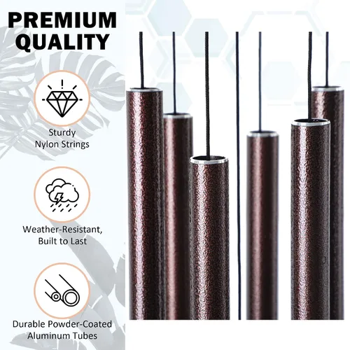 Miniatura 6 de Vanquer Campanillas de Viento para Exteriores de Tono Profundo - Campanillas de Viento de 38'' para Exteriores en Liquidación, Tono Profundo