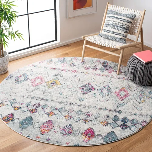 Miniatura 30 de SAFAVIEH Madison Collection - Alfombra decorativa de 2 x 3 pies, color marfil y carbón, diseño marroquí bohemio envejecido, no desprende pelusa