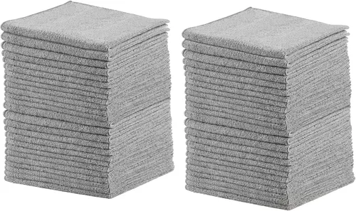 Rubbermaid Paquete de 50 toallas de limpieza de microfibra multiusos, 12 x 12 pulgadas, antiarañazos, reutilizables, lavables para limpieza,