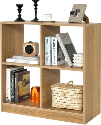 Miniatura 9 de Giantex Estantería de 4 cubos color negro – Estantería abierta independiente de 2 niveles con dispositivo antivuelco, organizador de almacenamiento