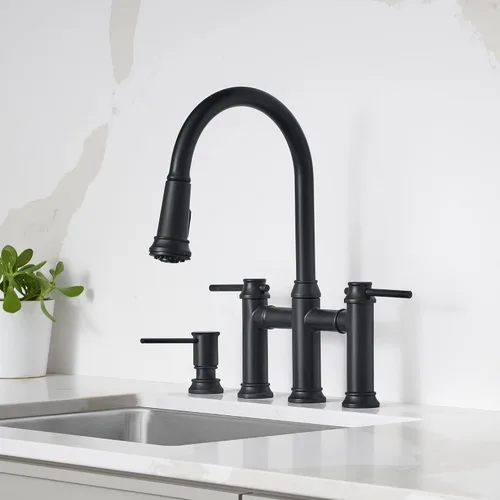 Miniatura 2 de Empressa - Grifo de puente desplegable (1.5 GPM, color negro mate)