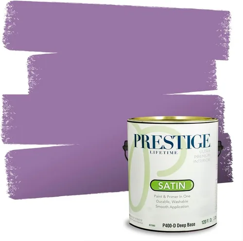 Miniatura 87 de PRESTIGE Pinturas de pintura interior e imprimación en uno, 1 galón, plano, combinación comparable de Sherwin Williams* Kimono Violet*