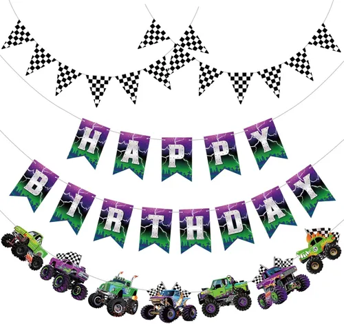 Miniatura 11 de Pasimy 4 pancartas de fútbol para fiesta de cumpleaños, banderines de fútbol con texto en inglés "Happy Birthday", guirnalda circular de papel