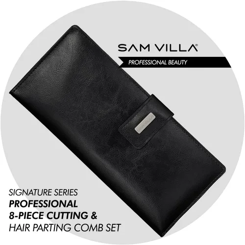 Miniatura 5 de Sam Villa Signature Series - Juego de 8 peines profesionales para cortar y separar el cabello con estuche