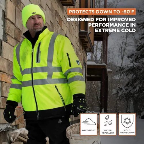Miniatura 4 de RefrigiWear Chaqueta HiVis Extreme Softshell, abrigo aislante, clasificación de comodidad de -60°F