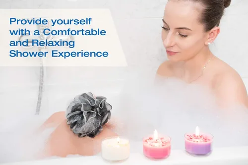 Miniatura 7 de Tilcare - Esponja de baño de carbón XXL de 3.16 oz, esponja de baño perfecta para exfoliar para hombres y mujeres, cepillo para limpiar y suavizar