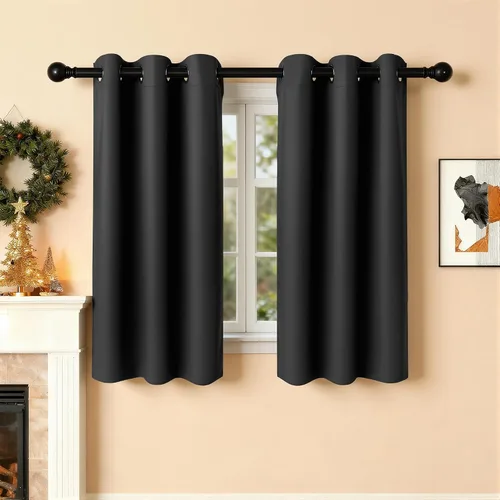 Miniatura 55 de Cortinas de oscurecimiento de habitación de 45 pulgadas de largo para dormitorio y sala de estar, cortinas térmicas aislantes con ojales