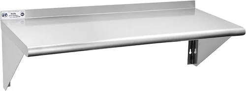 Miniatura 18 de HALLY SINKS & TABLES H Estante de acero inoxidable de 18 x 36 pulgadas, 350 libras, estantería flotante comercial de montaje en pared