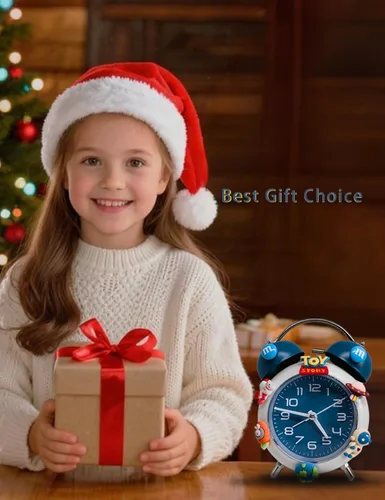 Miniatura 8 de Reloj despertador para niños, reloj analógico para niños, relojes despertadores para dormitorios con personas que duermen mucho con calcomanías