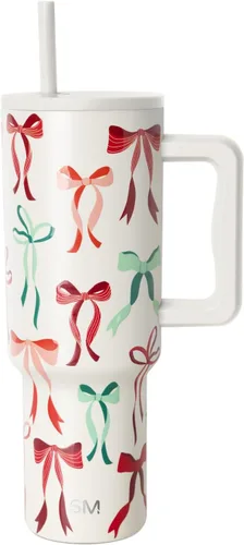 Miniatura 21 de Simple Modern Trek - Vaso de Navidad de 40 onzas con asa y tapa con pajilla, taza de viaje aislada de acero inoxidable apta para portavasos, regalos