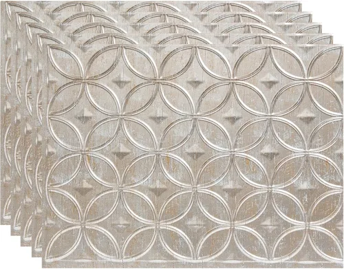 Miniatura 24 de FASÄDE Anillos Panel de Revestimiento Decorativo de Vinilo de 18 x 24 pulgadas en Bronce Argent (Paquete de 5)