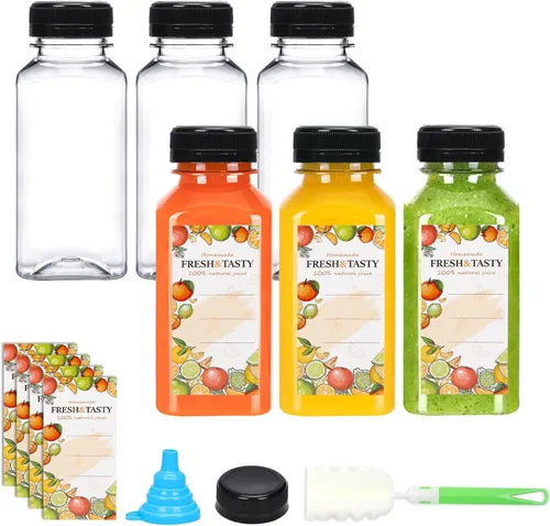 Miniatura 31 de TOMNK 12pcs 2oz Plastic Shot Juice Bottles with Caps, Reusable Clear Bulk Beverage Containers for Ginger Shot, Juice, Milk and Other Beverages