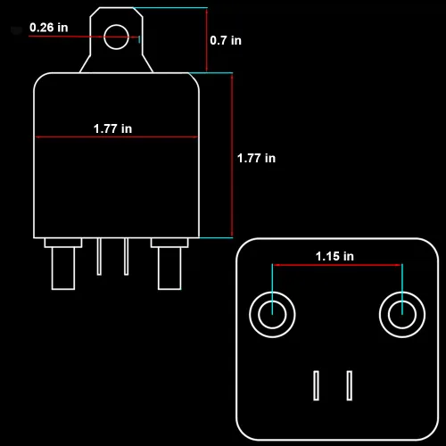 Miniatura 5 de Relé 200A, 12V de servicio continuo SPST de 4 pines, relé de alta potencia