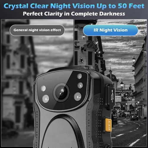Miniatura 4 de PatrolMaster 1296P Cámara corporal con visión nocturna de 170°, 3500mAh - Grado comercial profesional a prueba de manipulaciones para seguridad