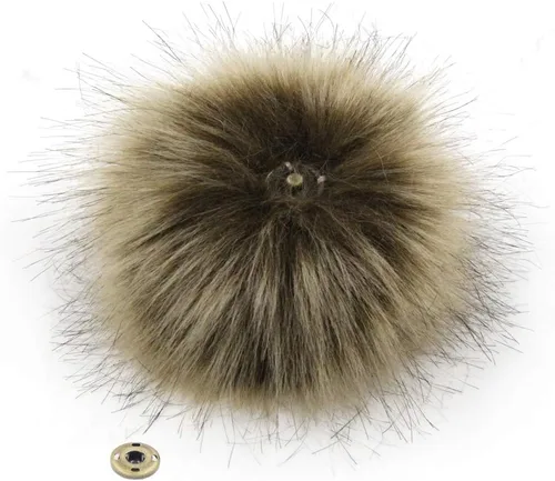 Miniatura 39 de 12 piezas de accesorios para sombreros de tejer, bola de pompón de piel sintética con botón de presión