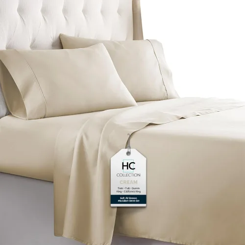 Miniatura 20 de HC COLLECTION Sábanas de cama California King, Hotel Luxury Platinum Serie 1800, sábana encimera de microfibra cepillada, sábana bajera de bolsillo