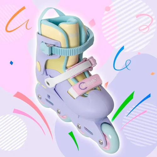 Miniatura 4 de Nattork Patines en línea para niñas, niños, adolescentes, niños de 4 a 16 años, 4 tamaños, cuchillas ajustables para cumpleaños en interiores