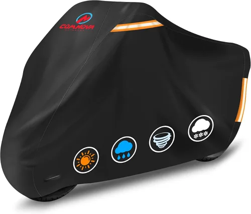 Comnova - Funda para motocicleta de 81 pulgadas, 600D, impermeable, con orificio de bloqueo, ajuste universal para Harley, Honda, Kawasaki,