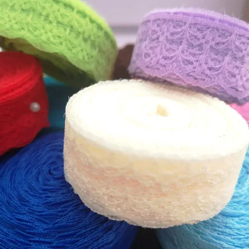 Miniatura 3 de 20 rollos de cinta de encaje de tela con patrón floral de color mixto de 200 yardas