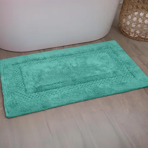 Home Weavers Classy - Juego de alfombras de baño 100 % algodón, decoración de baño, lavable, extrasuave y absorbente, tapete de cocina, juego de Aqua