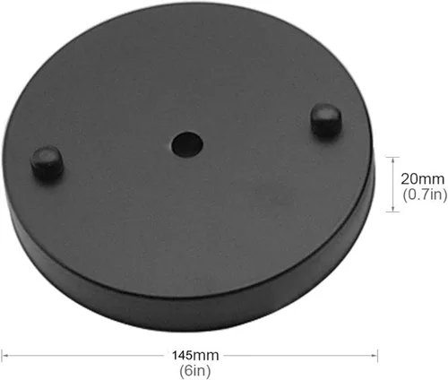 Miniatura 2 de Kit de luces para techo de techo, placa de techo negra de 6 pulgadas, accesorios de luz colgante + 5 conectores negros para alivio de tensión