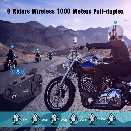 Miniatura 3 de FreedConn R1plus - Casco de motocicleta con Bluetooth e intercomunicador con cámara 1080P y radio FM 1000 M.
