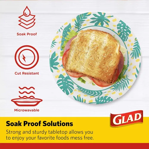 Miniatura 3 de Glad - Platos de papel desechables cuadrados para todas las ocasiones