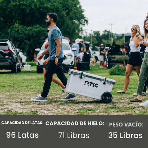 Miniatura 7 de RTIC Enfriador de ruedas ultraligero de 72 cuartos de galón, con aislamiento duro, portátil, para playa, bebidas, bebidas, campamento, picnic