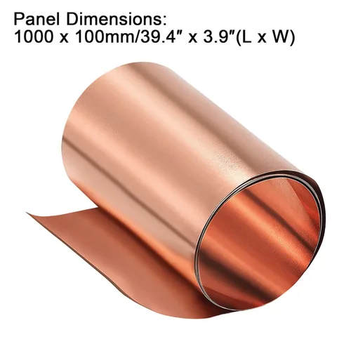Miniatura 2 de uxcell Rollo de hoja de cobre, placa 3,280.8 ft m x 328.1 ft m x 0.3 ft m de la hoja del metal