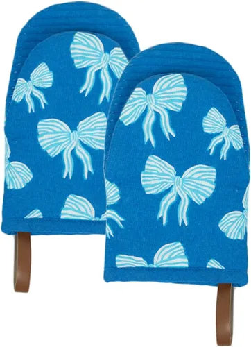 Miniatura 18 de Folkulture Mini guantes de horno resistentes al calor (5.75 x 9) Juego de 2 guantes cortos para horno con lazo para colgar, guantes de horno