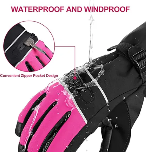Miniatura 3 de Guantes de esquí impermeables, guantes de snowboard para pantalla táctil, guantes de nieve de invierno, guantes de clima frío para hombres y mujeres