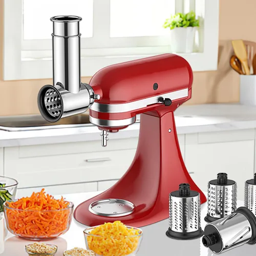 Miniatura 6 de Accesorio de rebanador y triturador de acero inoxidable para batidora de soporte KitchenAid, accesorio rallador de queso para KitchenAid