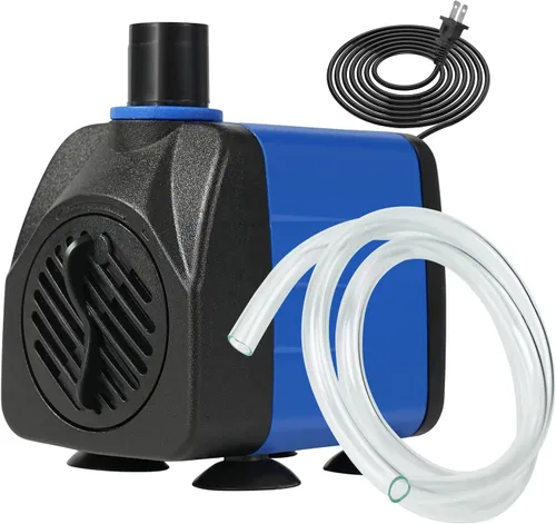 AQUANEAT Bomba de fuente pequeña, mini bomba de agua sumergible de 160 GPH con tubo de 3.3 pies, para acuario, fuente de agua para mascotas,