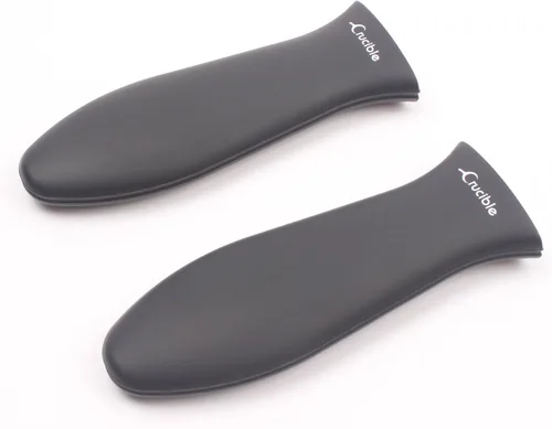 Miniatura 7 de Crucible Cookware Soportes de silicona para mango caliente (negro, paquete de 2 grandes)